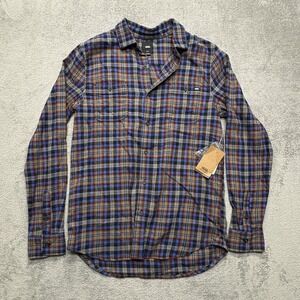 Vans Shirt Mens Small Multicolor Plaid‎ Flannel Slim Fit Button Down Long Sleeve